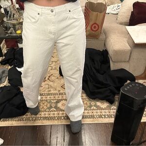 Zara White Straight Jeans Classic Fit